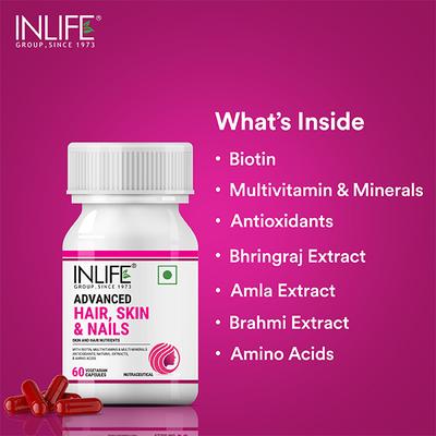 INLIFE Advanced Hair, Skin and Nails Capsule 60's - Hair & Skin