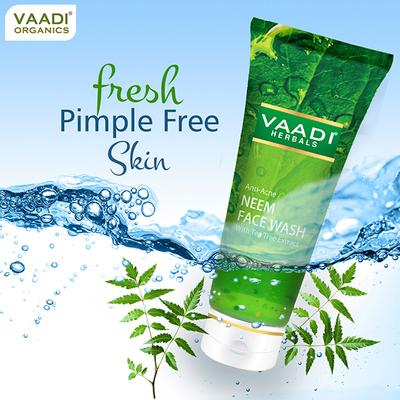 Vaadi Herbals Anti-Acne Neem Face Wash With Tea Tree Extract 60 ml - Face Wash & Cleansers