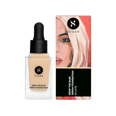 Sugar Cosmetics Drop The Base Serum Foundation - 10 Latte (Light, Warm Undertone) 20 ml - Foundation