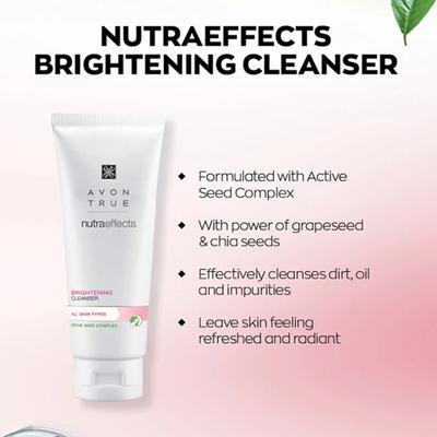 Avon True Nutraeffects Brightening Face Cleanser 100 gm - Face Wash & Cleansers