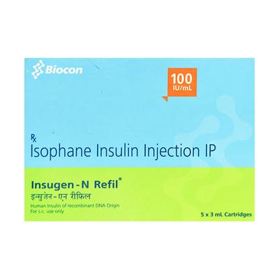 Insugen N Refil 100IU Cartridge 5X3ml - Diabetes-Ins