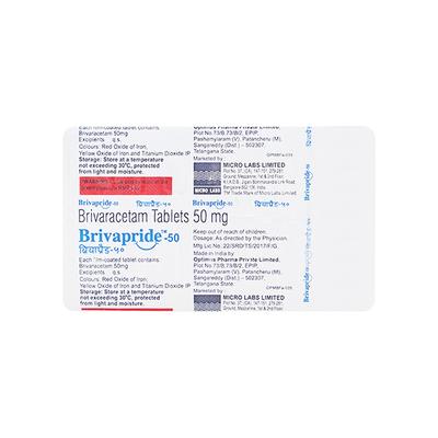 BRIVAPRIDE 50 Tablet 10's - Epilepsy/Convulsion-Ant