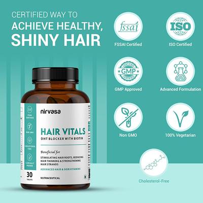 Nirvasa DHT Blocker with Biotin Tablet, 60 Tablet 60 gm - Multi-Vitamins