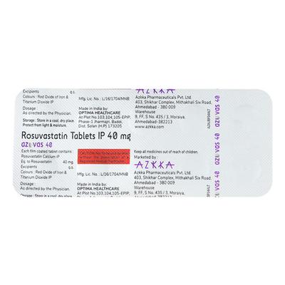 Azuvas 40mg Tablet 10'S - High Cholesterol-Dys