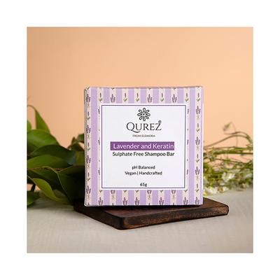 Qurez Lavender And Keratin Shampoo Bar, Vegan And Handcrafted 65 gm - Shampoos