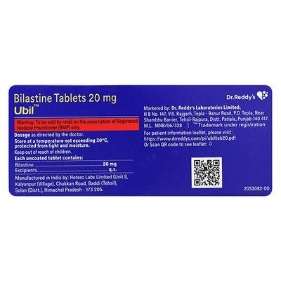 UBIL 20mg Tablet 10's - Allergies-Ant