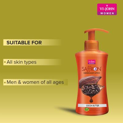Vi-John Women Saffron Fairness Body Lotion (Rose + Turmeric + Cocoa Butter) - Pack of 3 x 250 ml - Lotions & Creams