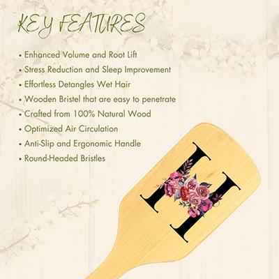 Allure Personalised Paddle Hair Brush Letter H 1's - Hair Brushes