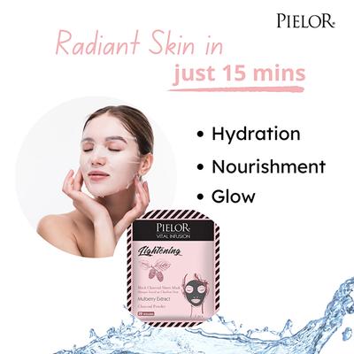 PIELOR VITAL INFUSION BLACK CHARCOAL LIGHTENING MASK 25 ml - Sheet Masks
