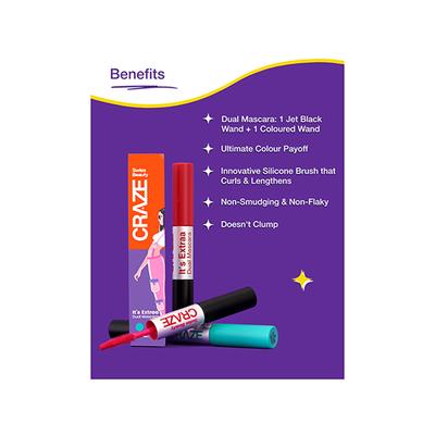 Swiss Beauty Craze It's Extraa Dual Mascara-Red Flag 5 g - Mascaras