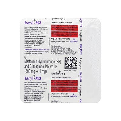 ISRYL M 3mg Tablet 15's - Diabetes-Ant
