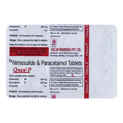 ONEX P Tablet 10's - Pain relief-Nsa