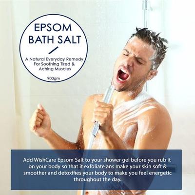 WishCare Pure Epsom Bath Salt - Bath Salts for Calming & Relaxing Body Muscles 950 gm - Bath Salts