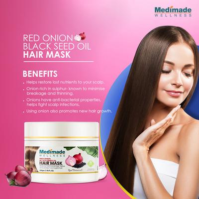 Medimade Red Onion Black Seed Oil Hair Mask (Pack of 2) 1's - Hair Masks & Packs