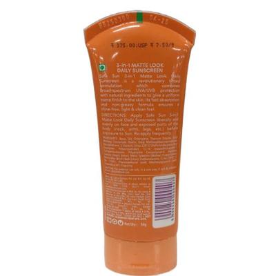 Lotus Herbals Safe Sun Spf 40 Pa+++ 3-in-1 Matter Daily Sun Cream 50 g - Face Sunscreen