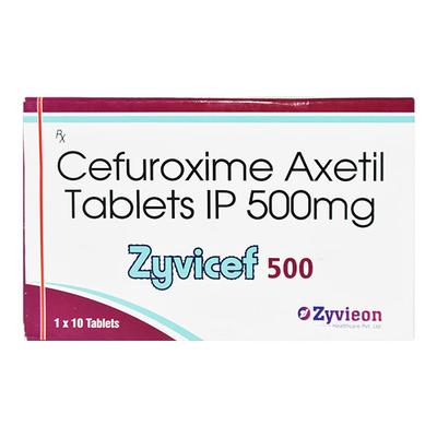 ZYVICEF 500 Tablet 10's - Bacterial Infections-Cep