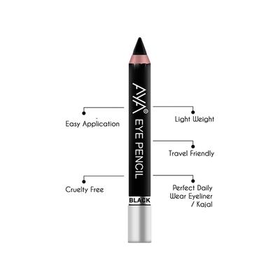 Aya Eye Pencil For Kajal / Eyeliner - Black 2.8 gm - Eyeliners