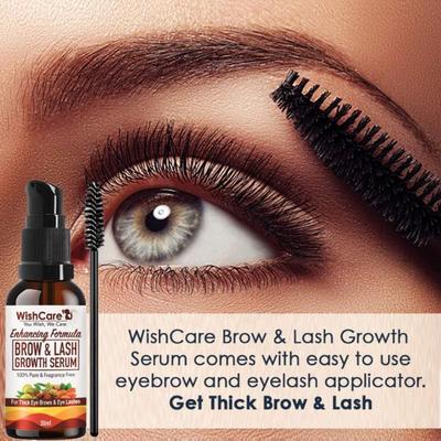 WishCare Brow & Lash Growth Serum - EyeBrow & Eyelash Growth Oil Serum With Castor Oil Almond Oil & Vitamin E 30 ml - Under Eye Creams & Serums