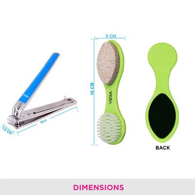 Vega 3 In 1 Pedicure Tool and Large Nail Clipper (VCP-09) 2's - Manicure & Pedicure Kits