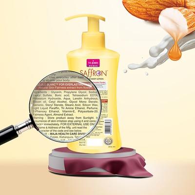 VI-John Saffron Milk Almond Fairnes Body Lotion for Men & Women 250 ml - Lotions & Creams