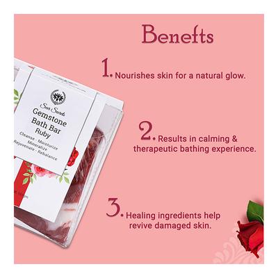 Seer Secrets Gemstone Bath Bar - Ruby 160 gm - Soaps
