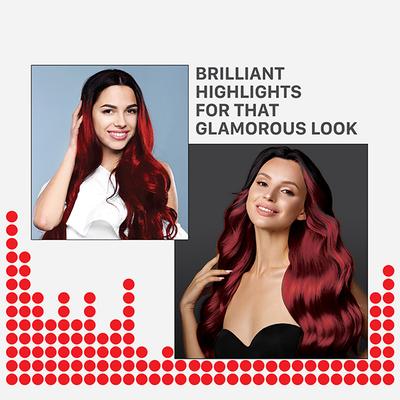 Streax Ultralights Hair Colour Highlight Kit, Red Hair Colour, Scarlet Red, 1's - Crème