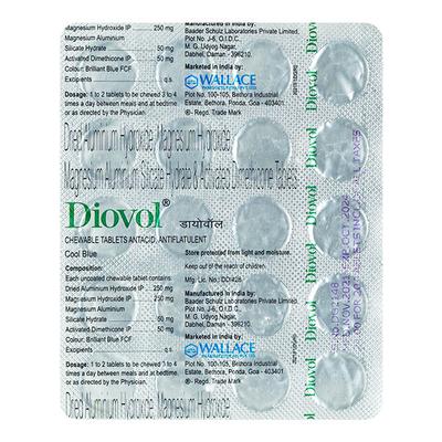 DIOVOL COOL BLUE CHEWABLE Tablet 20's - Ulcer/Reflux/Flatulence-Aaa