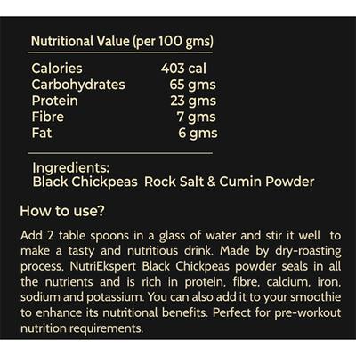 NutriEkspert Black Chickpeas Protein Powder with Shaker 350 gm - Protein Drink