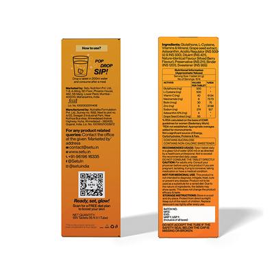 Setu Skin Renew - 15 Effervescent Tablets, Glutathione With Vitamin C, Gluta Fizz, Mixed Berry Flavour 1's - Multi-Vitamins