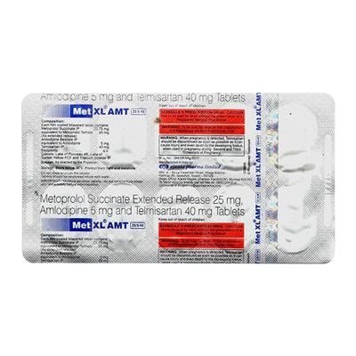 MET XL AMT 25/5/40 Tablet 10's - Hypertension-Ana