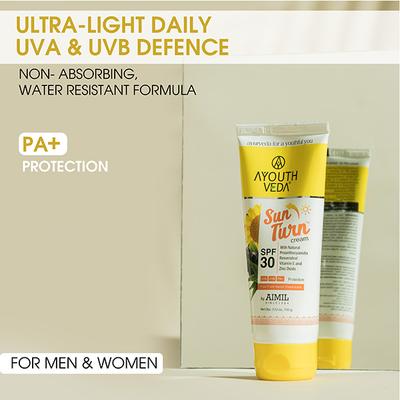 Ayouthveda Sun Turn Cream Spf 30 100 gm - Face Creams