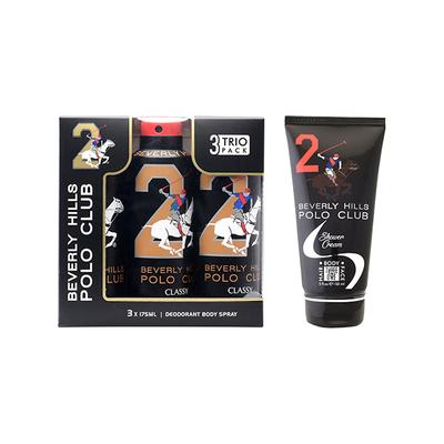 Beverly Hills Polo Club Classy Deo No.2 Trio Pack + Sports No.2 Shower Cream 3-in-1 Set For Men 675 ml 1's - Deodorants/Roll-Ons