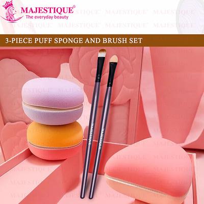 Majestique Makeup Sponge And Brush Set 5 - Sponges With Lip And Eyeshadow Brushes 1's - Sponges & Applicators