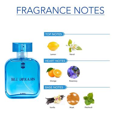 Ajmal Titanium EDP Citrus Spicy Perfume For Men And Blu EDP Aquatic Woody Perfume For Men 190 ml - Men Perfumes (Edt/Edp)