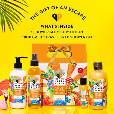 Find Your Happy Place Poolside Pina Coladas Bath & Body Rituals Gift Set - Shower Gel + Body Lotion + Body Mist + FREE mini 1's - Shower Gels & Body Wash