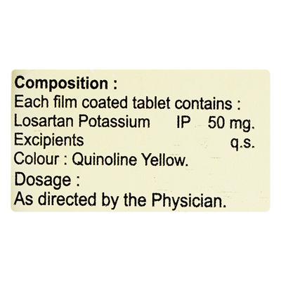 LOTAS 50mg Tablet 15's - Hypertension-Ang