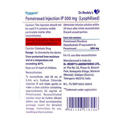Pemgem 500mg Injection 1's - Cancer Oncology-Cyt