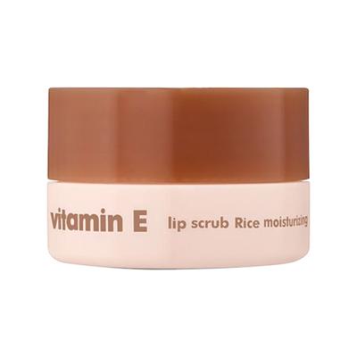 The Face Shop Vitamin E Gentle Exfoliating Lip Scrub with Korean Rice for Soft, Smooth, Glowy Lips 14 gm - Lip Scrubs
