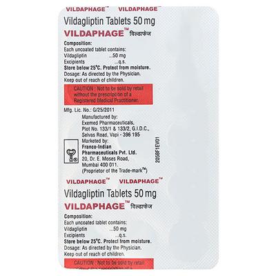 VILDAPHAGE 50mg Tablet 15's - Diabetes-Ant