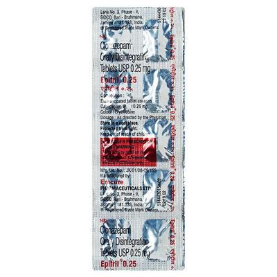 Epitril 0.25mg Tablet 10'S - Anxiety-Anx