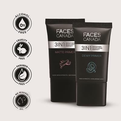 Faces Canada Dewy Primer, Flawless Dewy Base Creamy Texture Hyaluronic Acid, Vitamin C & E 30 gm - Primer