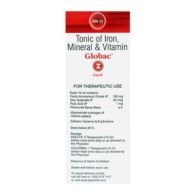 Globac Z Liquid 200ml - Iron Supplement/Anaemia-Vma