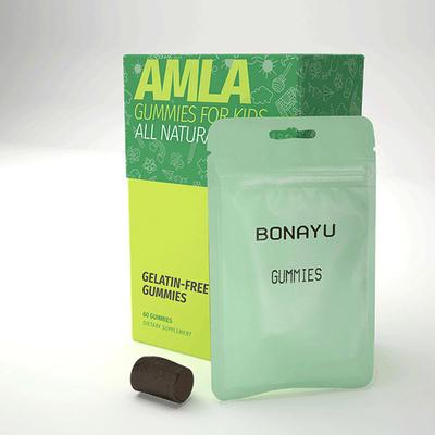 BonAyu All Natural Gelatin Free Gummies for Kids - Amla 60's - Herbal Dietary Supplement
