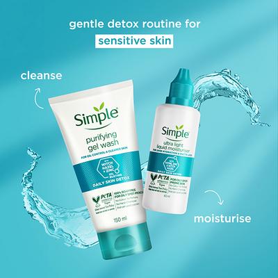 Simple Daily Skin Detox Purifying Facial Wash 100% Soap Free Gentle on Acne Prone Skin 150 ml - Face Wash & Cleansers
