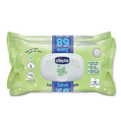Chicco Baby Moments Wipes Fliptop Bipack 144 Pcs 1's - Diapers & Wipes