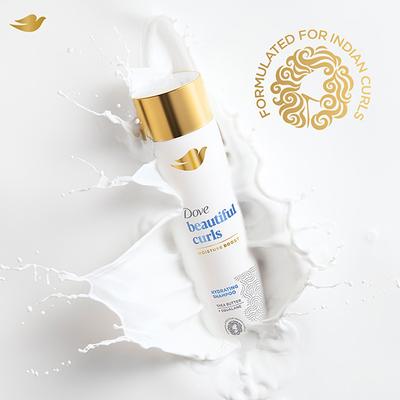 Dove Beautiful Curls Sulphate Free Hydrating Shampoo, No Parabens & Dyes, for Smooth Bouncy Shiny Curls Hair 380ml - Shampoos