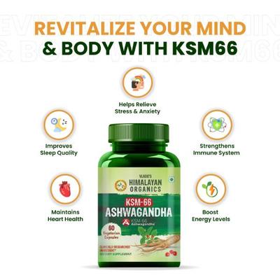 Vlado's Himalayan Organics KSM - 66 Ashwagandha Veg Capsules 60's - Sexual Care