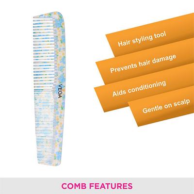 Vega Tulip Grooming Hair Comb, for Men and Women (VC2DC-1279) 2's - Hair Combs