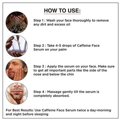 The Man Company Caffeine Face Serum with Coffee Arabica Hyaluronic Acid Tea 30ml - Face Gels