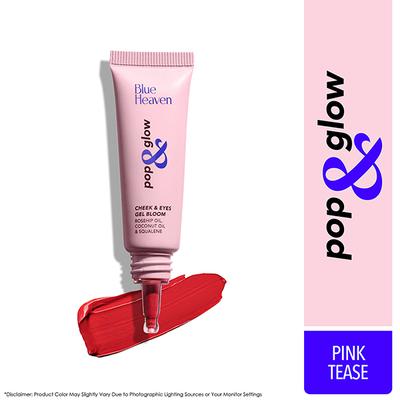 Blue Heaven Pop and Glow Cheek and Eyes Gel Bloom Blush, Pink Tease 12 ml - Blushes